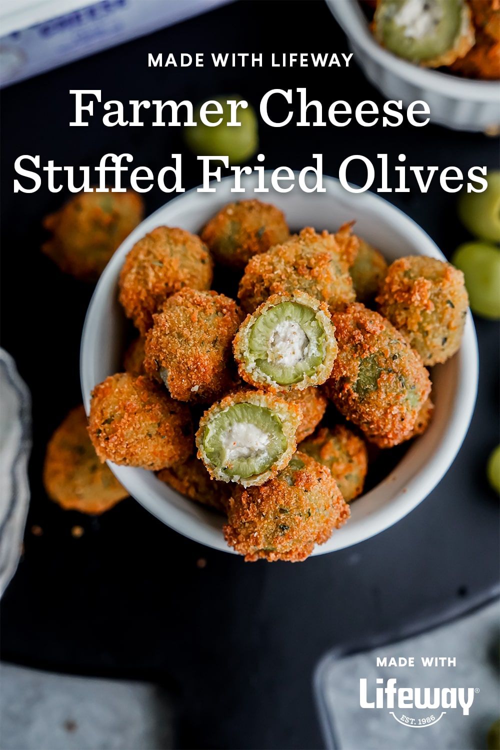 Farmer Cheese Stuffed Fried Olives