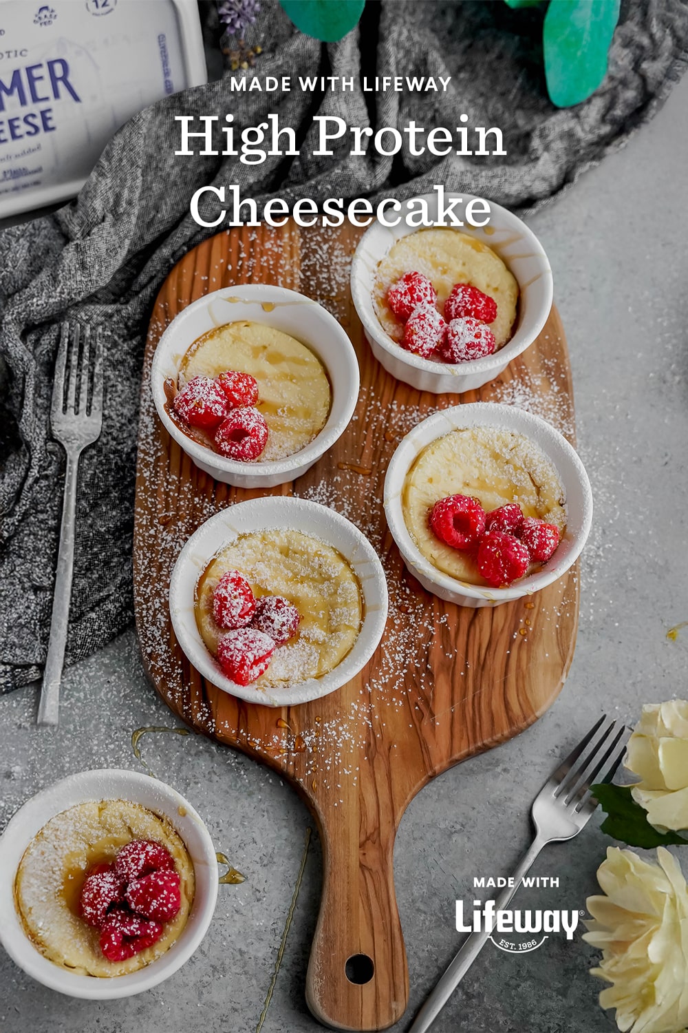 High Protein Cheesecake with Raspberries